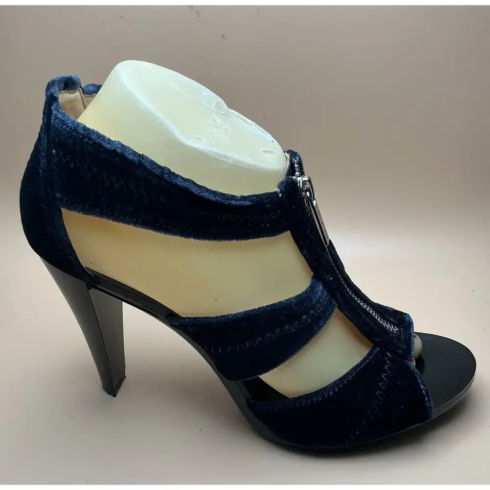 Michael Kors Berkley Blue‎ Velvet T-Strap Sz 9M, Preowned